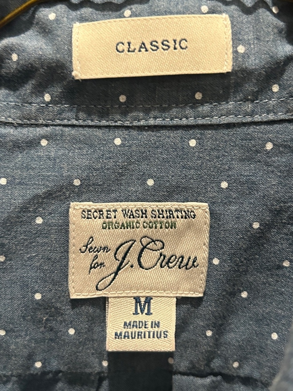 Men’s J. Crew Chambray Shirt with White Dots
